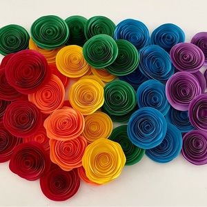 Handmade Rainbow paper flower minis